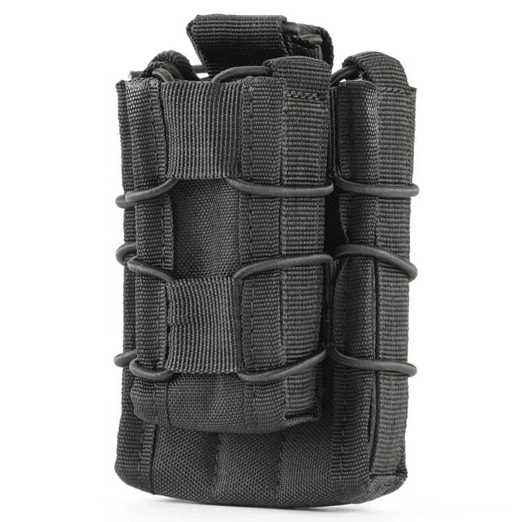 MOLLE Tactical Open Top Double Decker Single Mag Pouch Black Cartridge Clip Pouch Hunting Bag