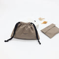 Wholesale Envelope Canvas Comb Mirror Packaging Pouch Beige Brown Cotton Makeup Cosmetic Envelope Bag