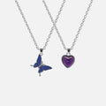 Warm Heart Color Changing Butterfly Necklace for Women Ins Style Thermochromic Change Color Fashion Love Pendant Necklace