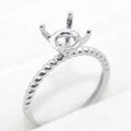 Sterling Silver 8mm/2CT Semi Mount Ring Frame Blank Claw Setting Base Holder Without Main Stone for Moissanite Diamond DIY Inlay