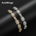 BB144 9MM Geometric Trendy Gold Plated Brass Cubic Zircon Chain & Link Bracelets for Men and Women Party Gift