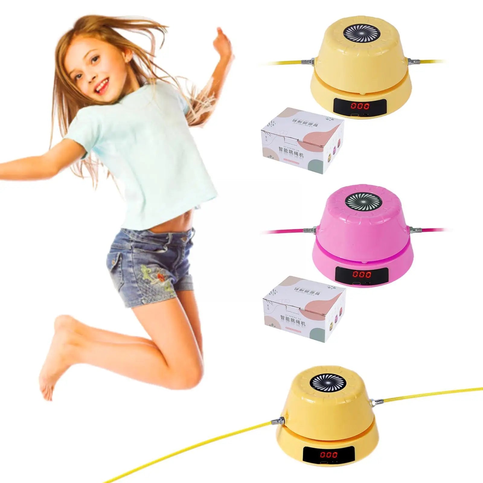Automatic Electric Skipping Machine Multi-person Intelligent Remote Control Jump Rope Screen Counting for Home Fitness Tools