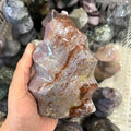 Wholesale Natural Gemstone Ocean Jasper Freeform Standing Stone Crystal Flame Torch for Decoration