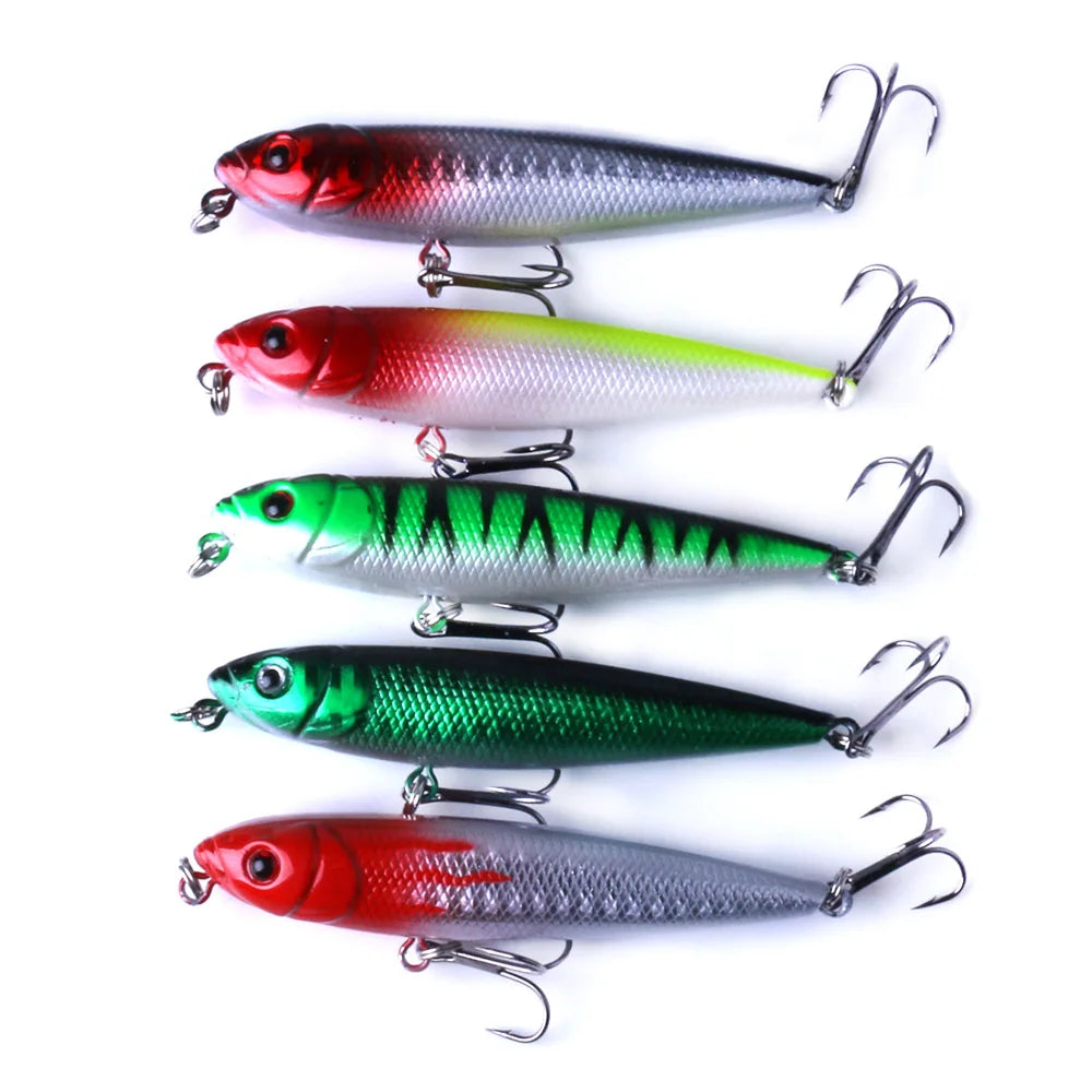 8CM 9.1G  Top Water Pencil Fishing Lures Stickbait Hard Lure Wobbler Bait Bass Leurre Isca