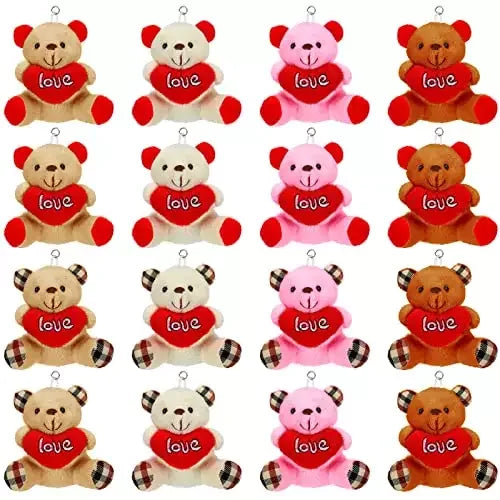 10cm Bulk Mini Teddy Bear Plush Toy Small Teddy Bear Keychain  Design Small Teddy Bear Mini With Heart