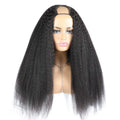 HL21 Remy Hair Human Wig Bangs 12-24inch Human Hair Wigs for Black Long Myanmar U Part Kinky Straight Women 1 Piece Swiss Lace