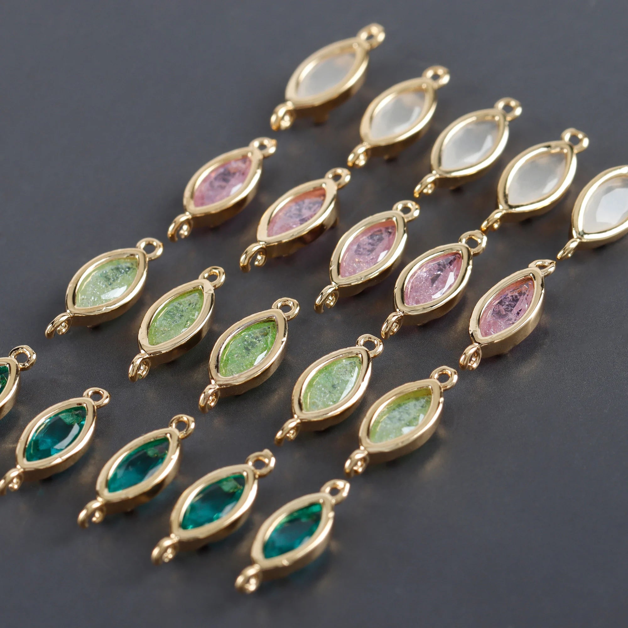M1032 10pcs/Lot 18K Gold Plated Copper with Zircon Nickel Free Pass REACH Jewelry Accessories for DIY Earrings