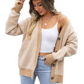 Autumn/Winter New Women's Cardigan Sweater Colored Button Knitted Top V-Neck Top