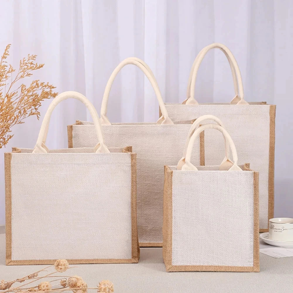Wholesale Customizing Printed Eco Friendly Fashion Reusable Beach Tote Grocery Shopping Jute Bags