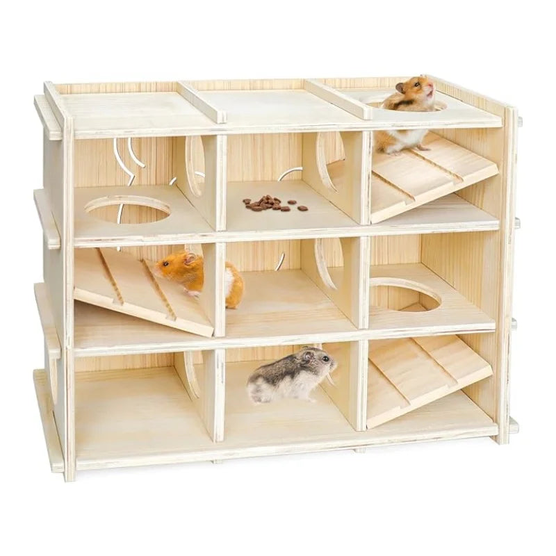 Hamster Toy Adventure Box Multi-room Visual Hamster House with Tunnel Suitable for All Kinds of Hamsters Mice and Small Pets