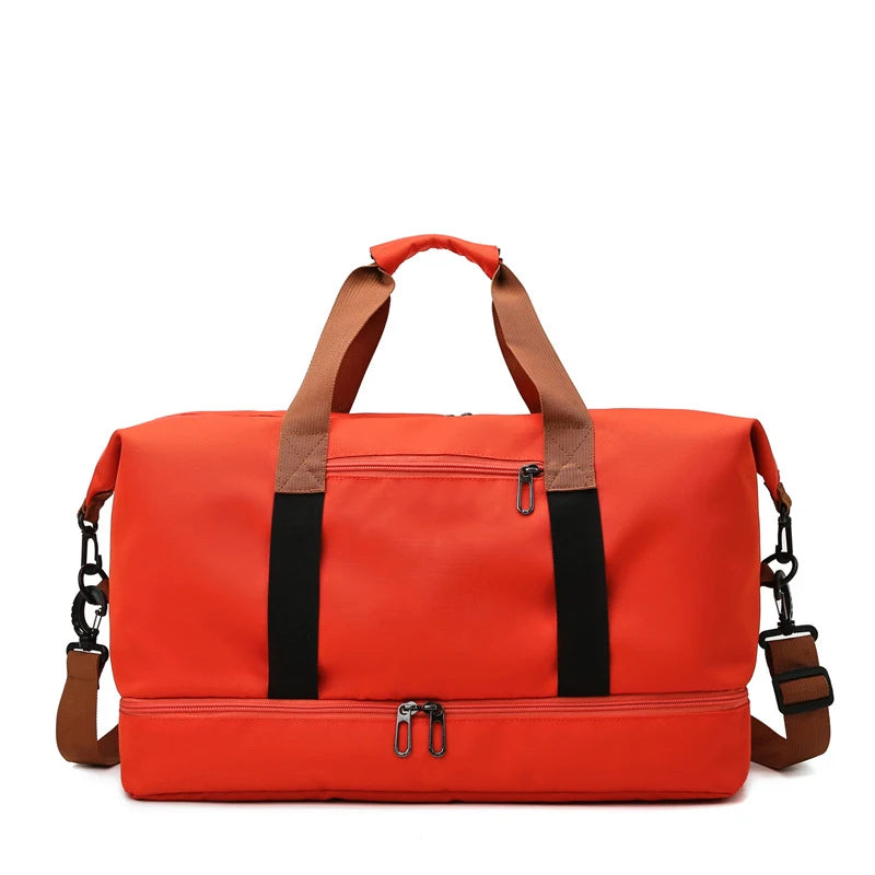 Men's Designer Custom Black Workout Overnight Duffle Bag Embroidered Polyester & Oxford Material Waterproof Zipper Closure