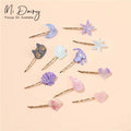 MiDairy Cute Custom Color Design Star Cat Heart Moon Shaped Hairpin Clips for Women Girls