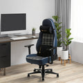 Ergonomic High-Back PC Gaming Chair Stainless Steel Plaid Fabric Adjustable Magnetic Headrest Height-Adjustable Features for