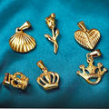 Fashion Jewelry Queen Crown Pendant 18k Gold Wing Heart Jewelry Stainless Steel Women Rose Flower Charm Sea Shell Pendant