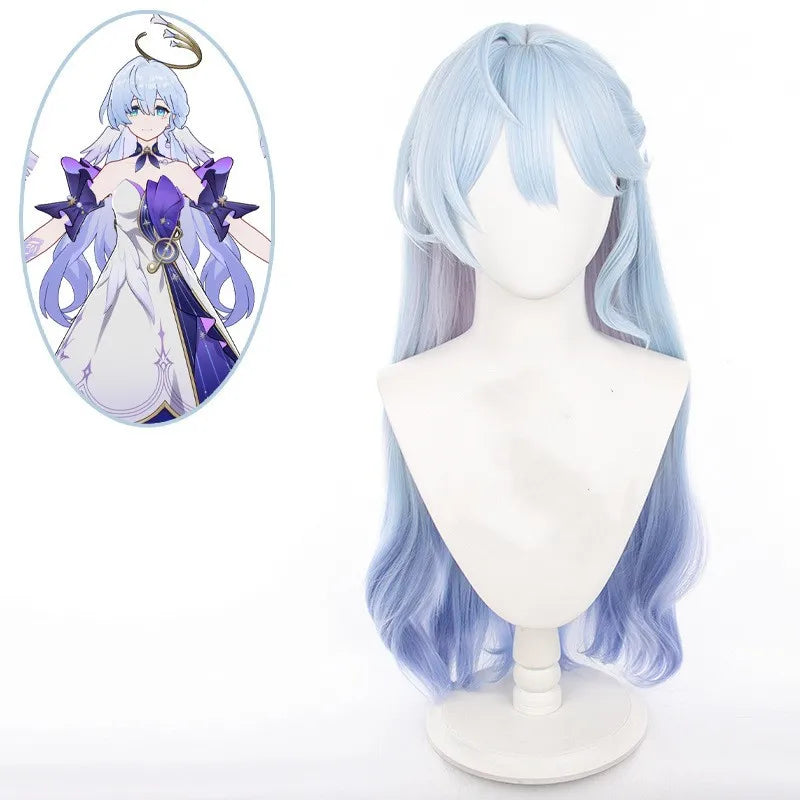 Wholesale Honkai Star Rail Cosplay 80cm Long Wave Blue Ombre Robin Wig Synthetic Anime Heat Resistant Hair Cosplay Wig