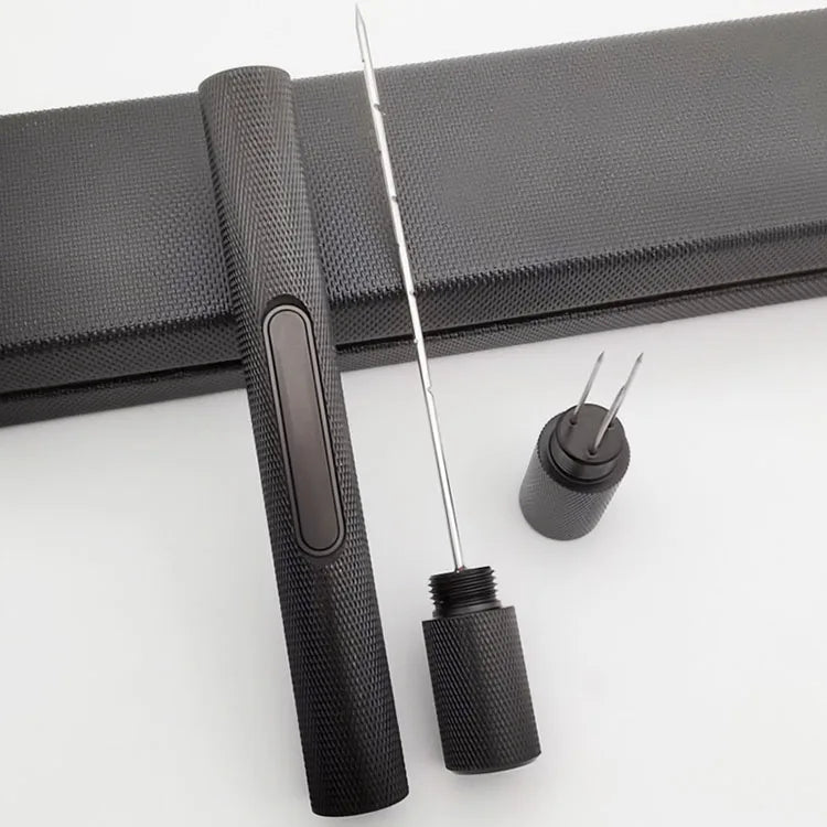 Cigar Smoke Accessories Christmas Gift Ideas Portable 2 in 1 Metal Cigar Draw Drill Cigar Needle With Gift Box