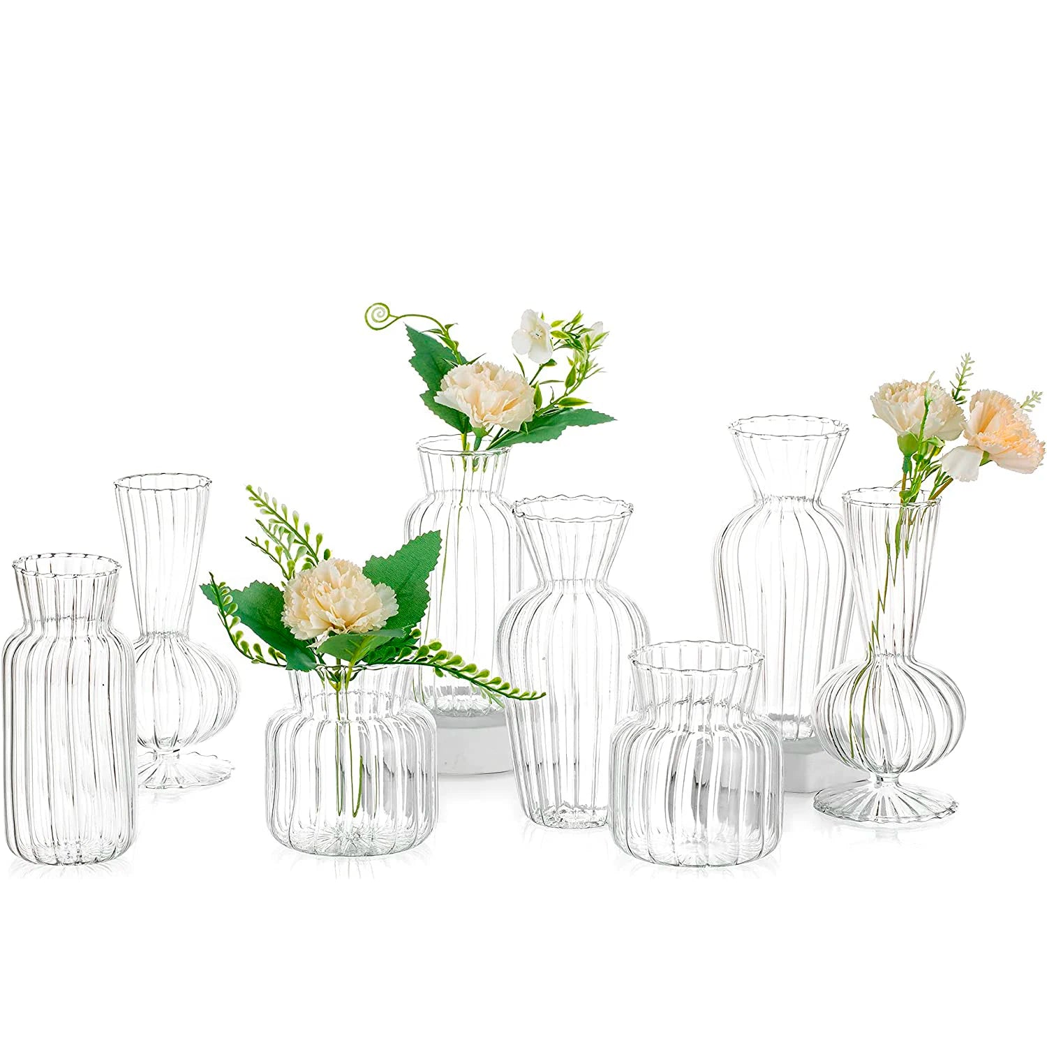 Hot Sale European Style Mini Clear Glass Vase Flower Wedding Decoration Glass Vases Wedding Centerpiece Clear