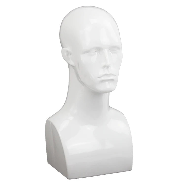 Abs Plastic Glasses Wig Display Head Plastic Torso Mannequin Gold Chrome Black Shiny Wig Mannequin Head
