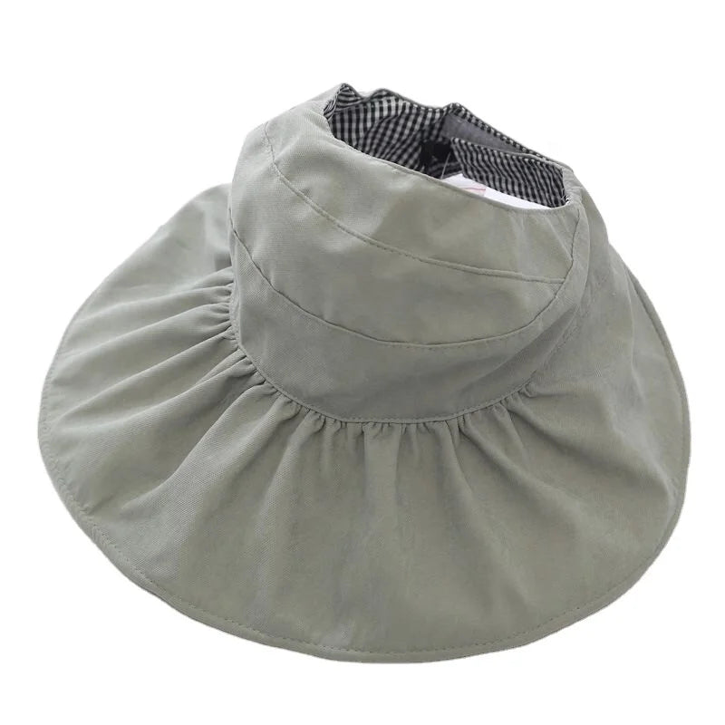 Parent-child Roll-up Foldable Sun Visor Hats Wide Brim Summer UPF 50+ Sun Protection Beach Cap