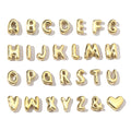 Chihang Stainless Steel Gold Plated Jewelry Bubble Letter Alphabet Initial Charm DIY 14K Gold Letter Accessories Jewelry Fitting