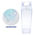 Hot Sale 500ml Plastic Blank Square Water Bottle Clear Milk Carton Plastic Milk Juice Box