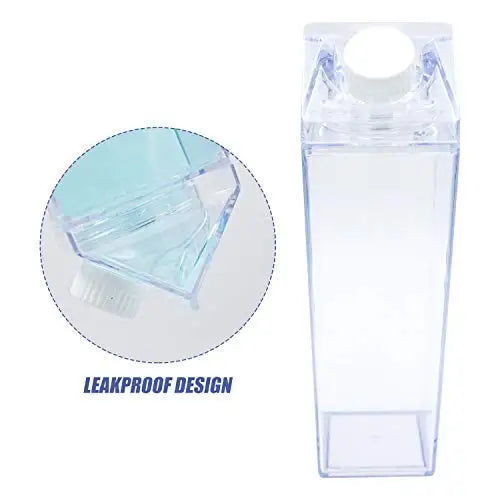 Hot Sale 500ml Plastic Blank Square Water Bottle Clear Milk Carton Plastic Milk Juice Box