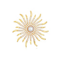 DRSF107 Fashion Sunflower Brooch Women Cubic Zircon Brooch Jewelry Wholesale