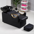 Winplus Luxury Salon Furniture Saloon Shampoo Bed Barber Hair Salon Washing Lay Down Shampoo Bowl Sink and Chair for Hair Salon