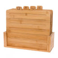 Bamboo Cutting Board with Safe Storage Rack for Home Kitchen for Vegetable Bread Dessert Cheese Food Wooden Cutting Board