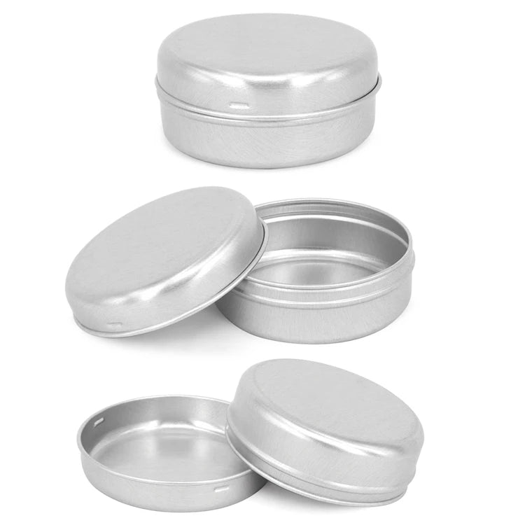 60g Empty Container Aluminium Jar Cosmetic Round Cream Jars Metal Tins Round Shoe Polish Lipstick Cosmetic Packaging Tin Can