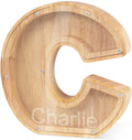 Custom Handmade Natural Wood Letter Piggy Bank with Your Name & Text a to Z-Personalized Gift for Kids
