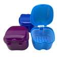 Denture Cup Orthodontic Retainers Cleaning Box Mouth Guard Container With Strainer