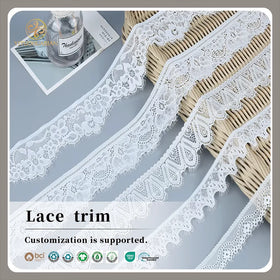 Fashion Design Elastic Lace 90% Nylon 10% Spandex Chantilly Stretch Lace Trim for Dresses