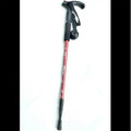Red Color T-Handle Aluminum Alloy Three-section Shock-absorbingtrekking Pole Outdoor Walking Stick Travel Hiking Supplies