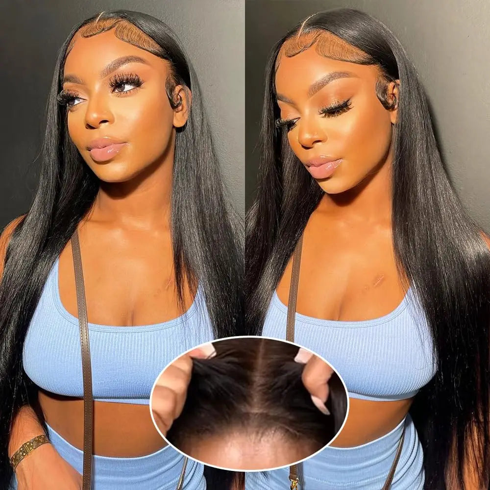 Easy to Wear Natural Color Raw Cambodian Straight Human Hair Glueless Wigs for Black Women Salon Quality Pre Cut Ready to Go