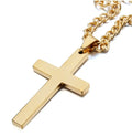 Men's Charm Pendant Necklace Black Cross on Plated Gold Silver Stainless Steel Link Chain Gift Jewelry