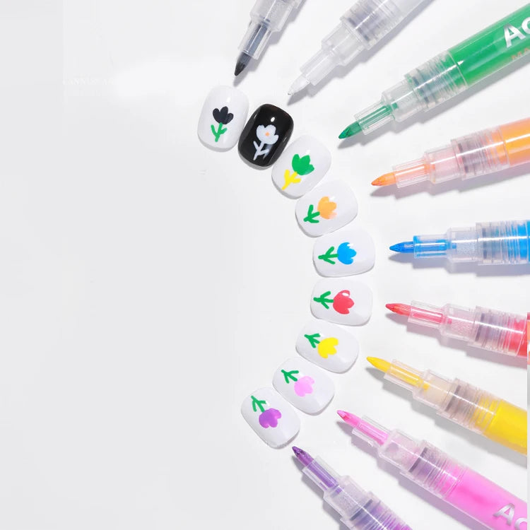 New Arrivals OEM Multifunctional Plastic Nail Painting Pen with Quick-drying Tip for Professional Nail Art and Gel Polish