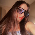 2022 Wholesale Women Big Frame square Oversized Sunglasses Double Bridge Trendy Vintage Sunglasses