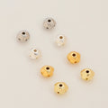18K Gold Plated Brass Loose Bead Classical Style Five Petal plum Blossom Round Bead DIY 3D Patterned Flat Bead for Jewelry