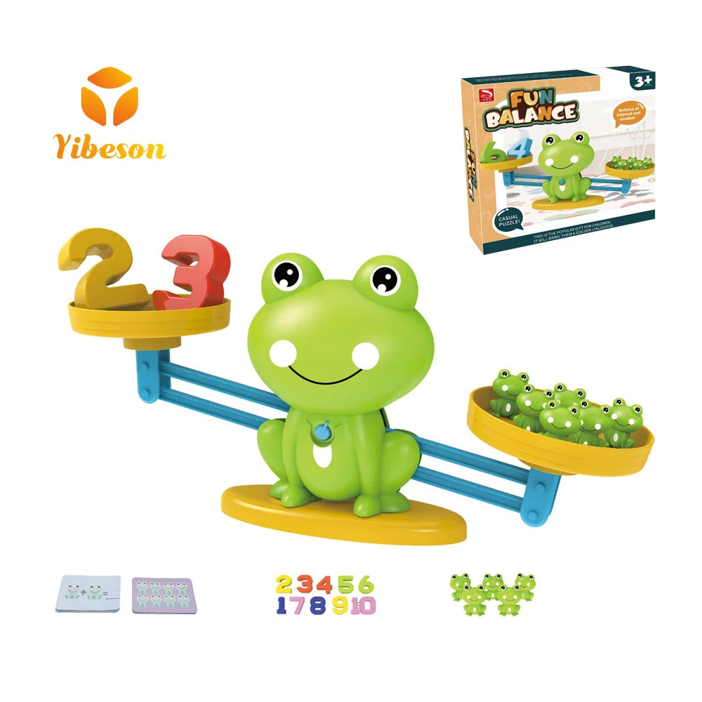 Cartoon Animal Sensory Montessori Educational Children Toy Monkey Frog Dinosaur Balance Scale Counting Math Game Toys for Kids