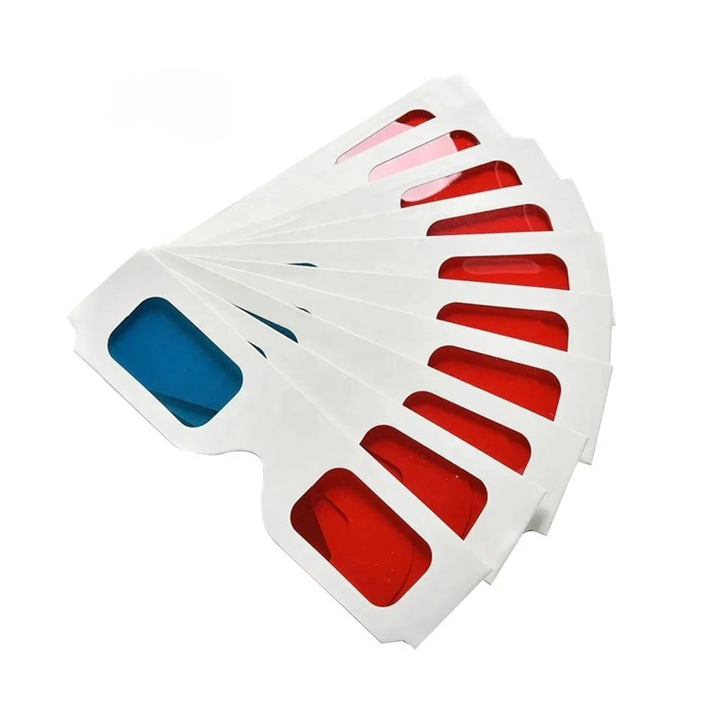 Universal Paper Anaglyph 3D Glasses Paper 3D Glasses View Anaglyph Red/Blue 3D Glass for Movie Video MegaBDM