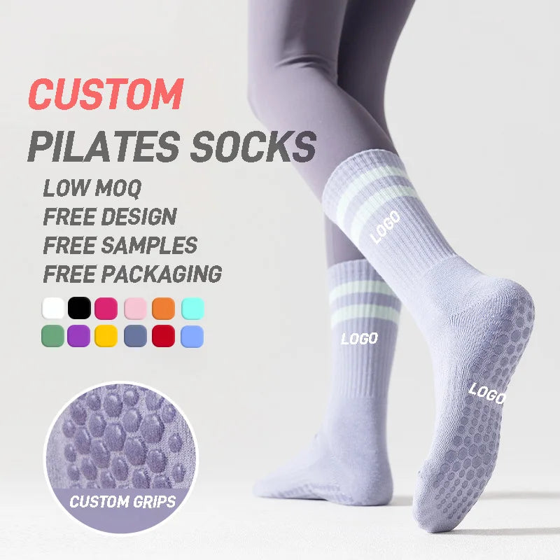Custom Anti slip Yoga Socks Gym Trendy Indoor Non Slip Sports Socks Women Custom Logo Fitness Pilates Socks