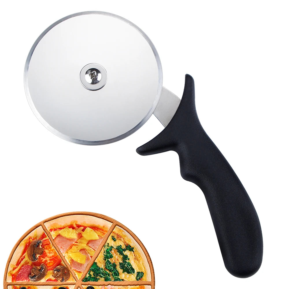 Durable Pizza Wheel Cutter Stainless Steel Blade with Plastic Handle Pie Cutter Slicer