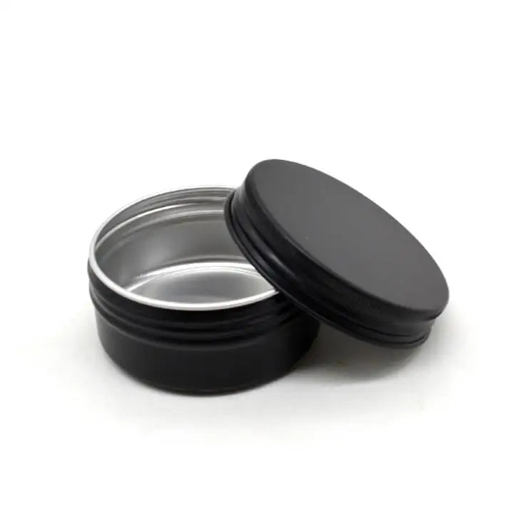 Silk Printing logo Hair Skin Care Body Cream Cosmetic Matte Black Empty Round Screw Lid Aluminum Tin Jar 200ml