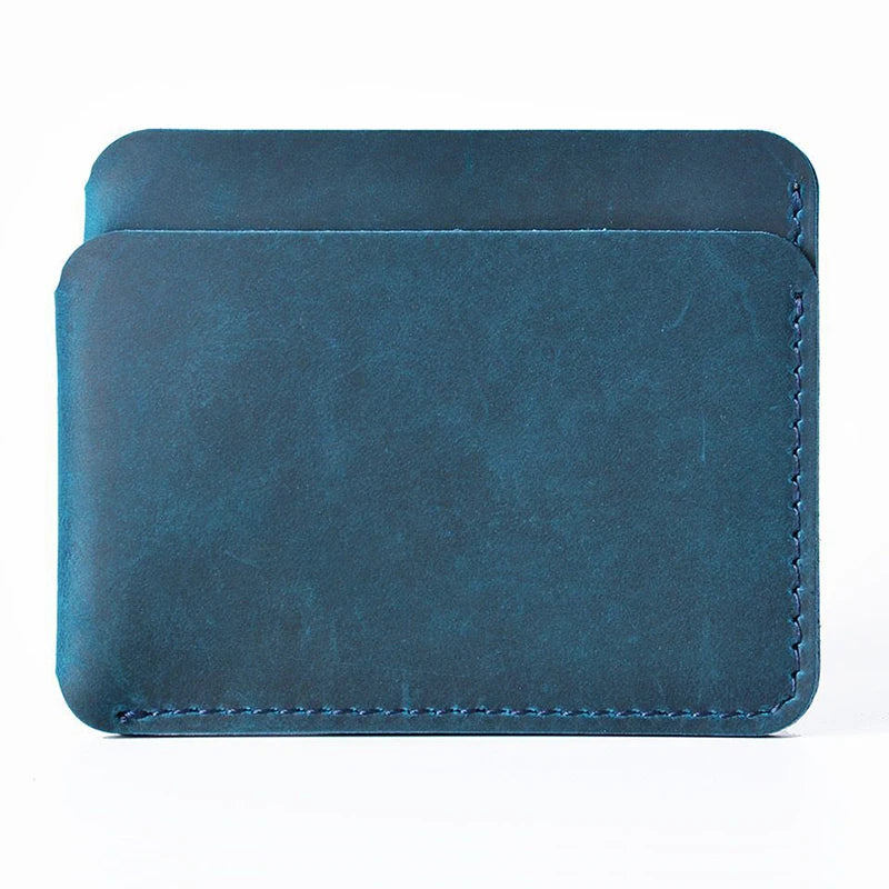 Real Cow Genuine Leather Vintage Style RFID Blocking Bank Card Storage Wallet with Customized Color and Durable Design