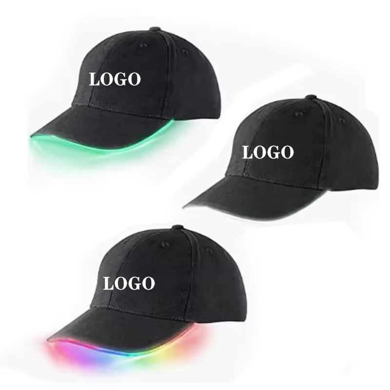 Custom Print Cotton LED Light Baseball Caps Promotional Sports Hats Caps for Party Wedding Concerts Winter Summer Autumn Spring
