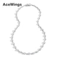 BC180 Bling Bling Women's Silver Plated Link Chain Necklace with Geometric Design 3-6MM Brass Cubic Zircon Tennis for Gift