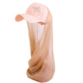 Wholesale Custom Logo Hair Accessories Summer Caps With Cloak Rhinestone Visor Muslim Baseball Cap With Mesh Scarf for Women