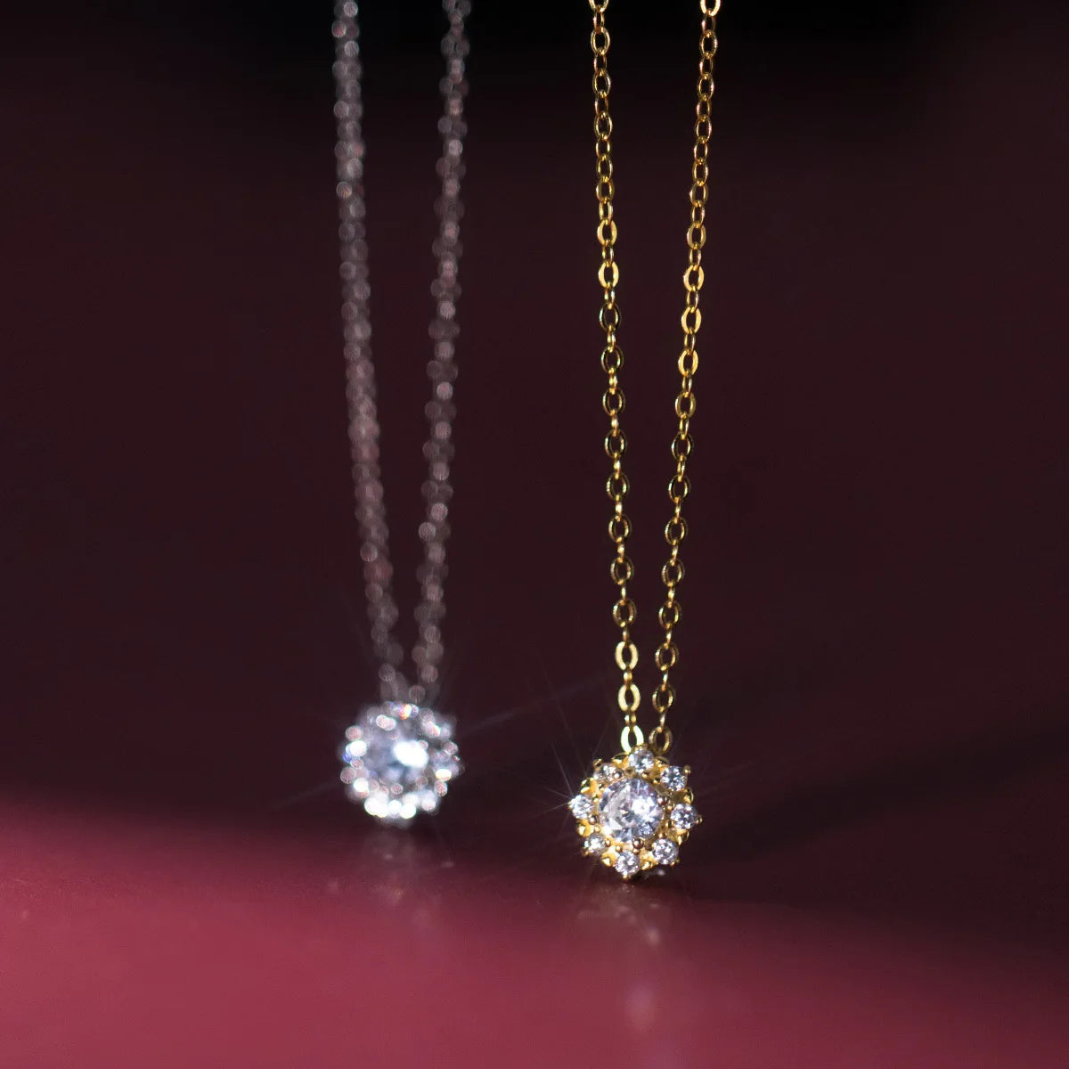 Fashion Necklaces for Women 925 Sterling Silver Pendant Necklace Christmas Day Snow Flower Zircon Gold Plated Necklace for Girls