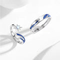S925 Silver Plated Star Romantic Promise Couple Ring Sun Open Rings for Women Men Wedding Engagement Wedding Jewelry